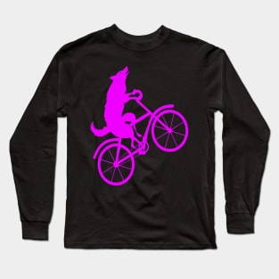 Wolf bicycle nice cute cool colorful Long Sleeve T-Shirt